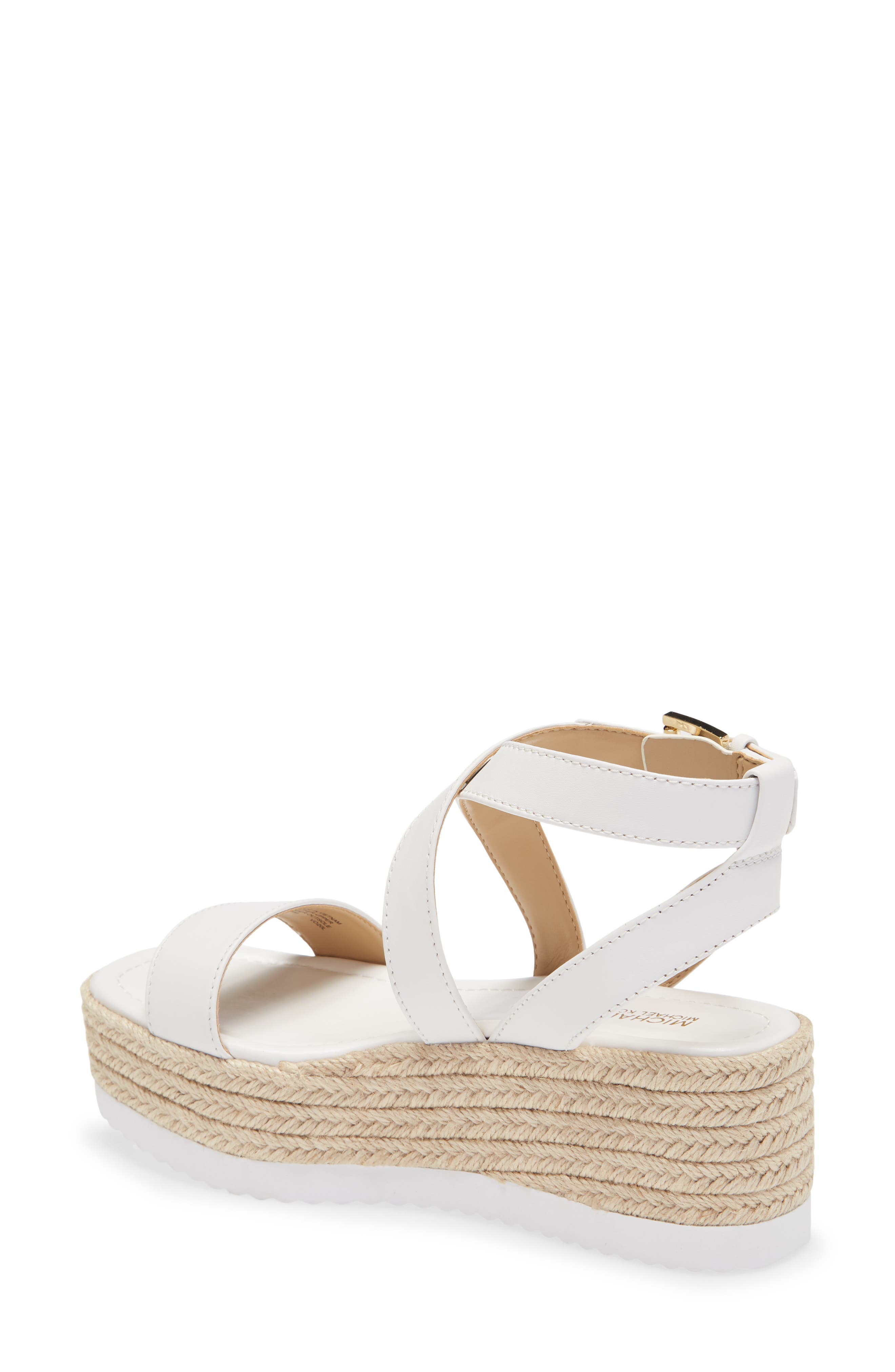 Lowry Platform Wedge Sandal, Alternate, color, OPTIC WHITE LEATHER/ JUTE
