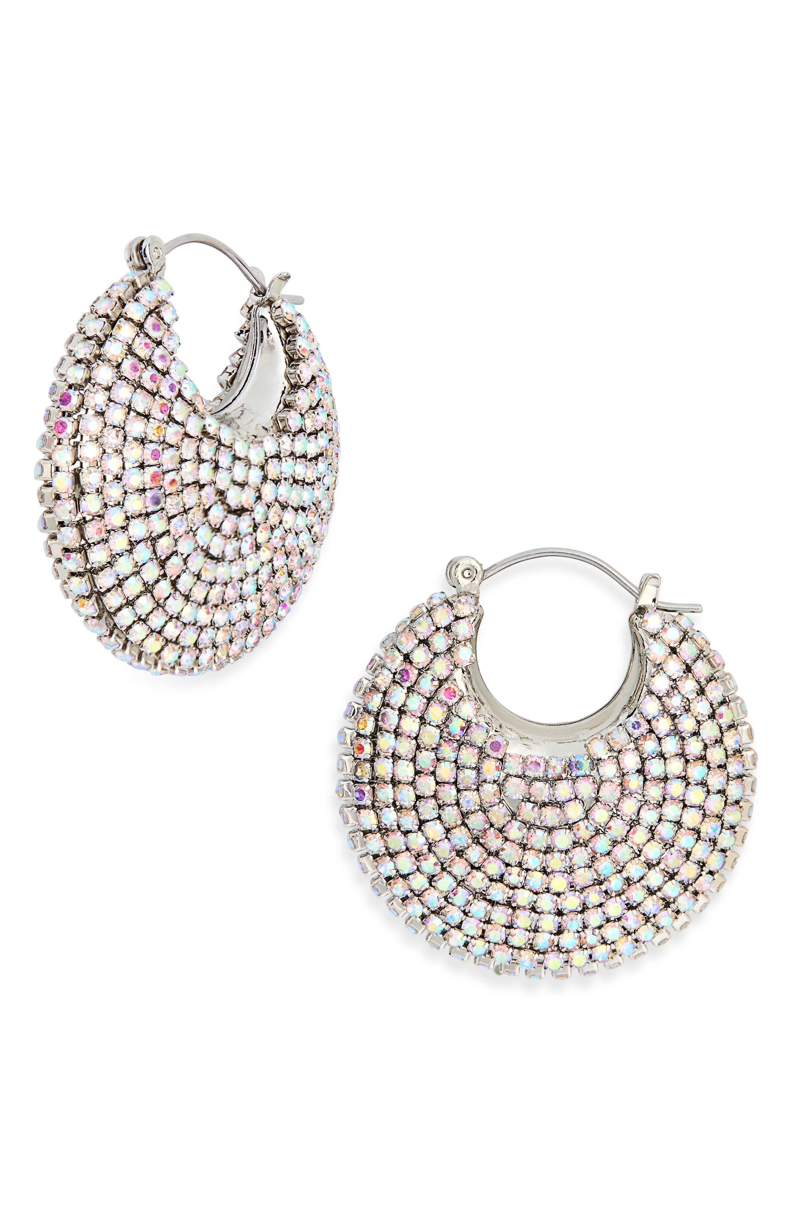 Tasha Stone Pavé Hoop Earrings