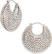 Tasha Stone Pavé Hoop Earrings