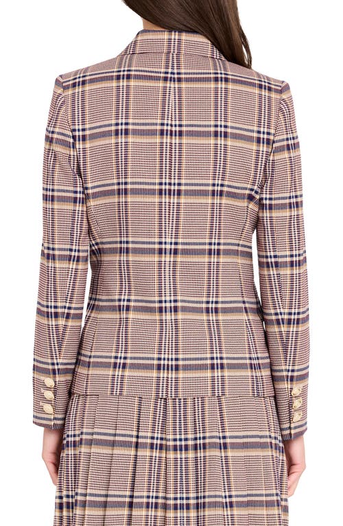 Tahari Asl Plaid Double Breasted Blazer In Multi