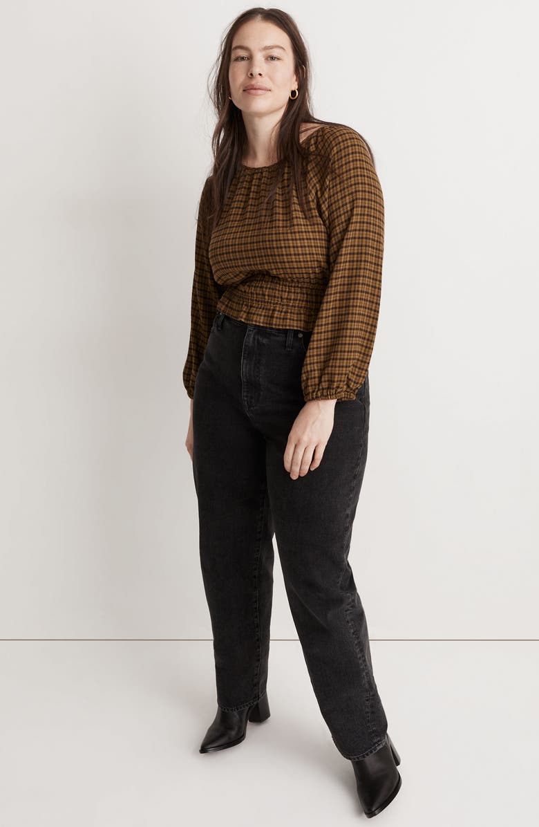 Madewell Plaid Tie Back Cutout Top, Alternate, color, 