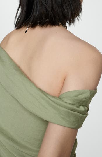 Ruched Asymmetric Hem One-Shoulder Dress