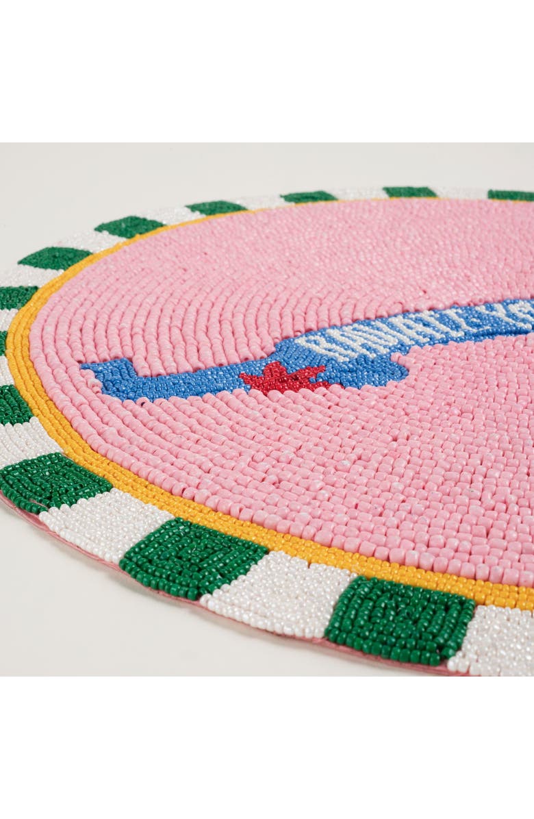 Zsa Zsa Zsu Dadri Beadded Placemat Spirit 14 In, Alternate, color, Pink