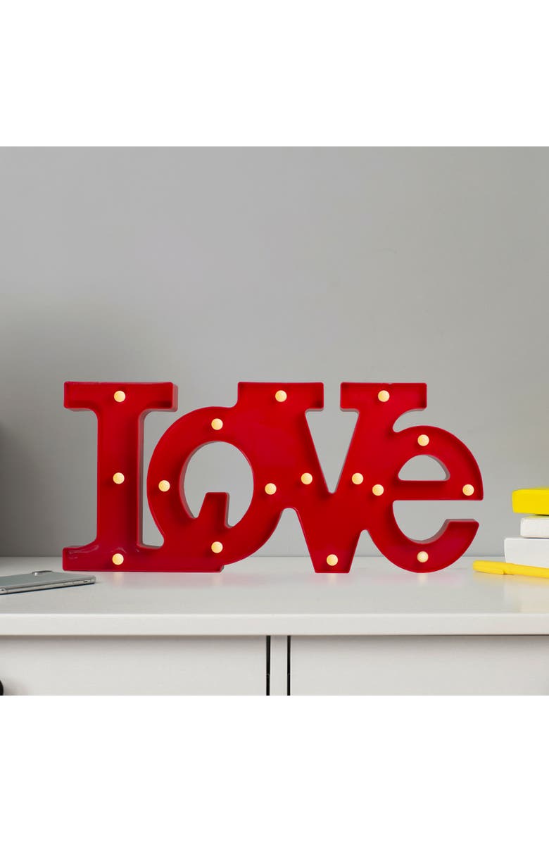 Northlight LED Love Sign Valentine
s Day Marquee Style Wall Art - 20" - Red, Alternate, color, Red