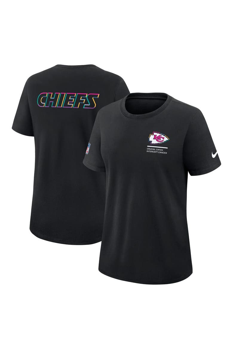 Women's Nike Black Kansas City Chiefs 2025 NFL Crucial Catch Tri-Blend Dri-FIT T-Shirt, Alternate, color, Black