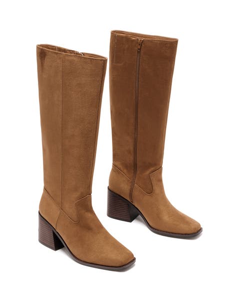 Quinn Square Toe Block Heel Tall Boot