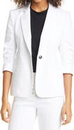 Cinq à Sept Khloe Ruched Sleeve Denim Blazer