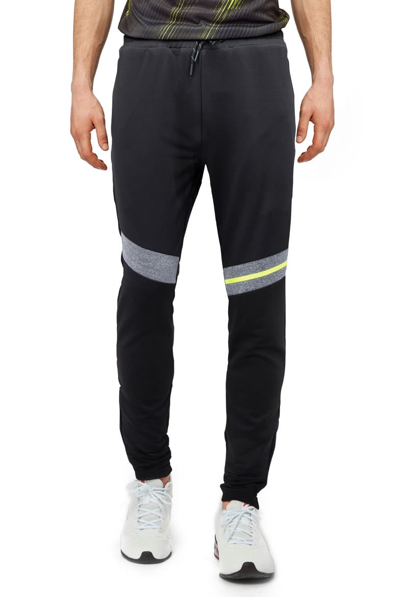 Colorblock Joggers, Main, color, HEATHER GREY/ BLACK/ NEON