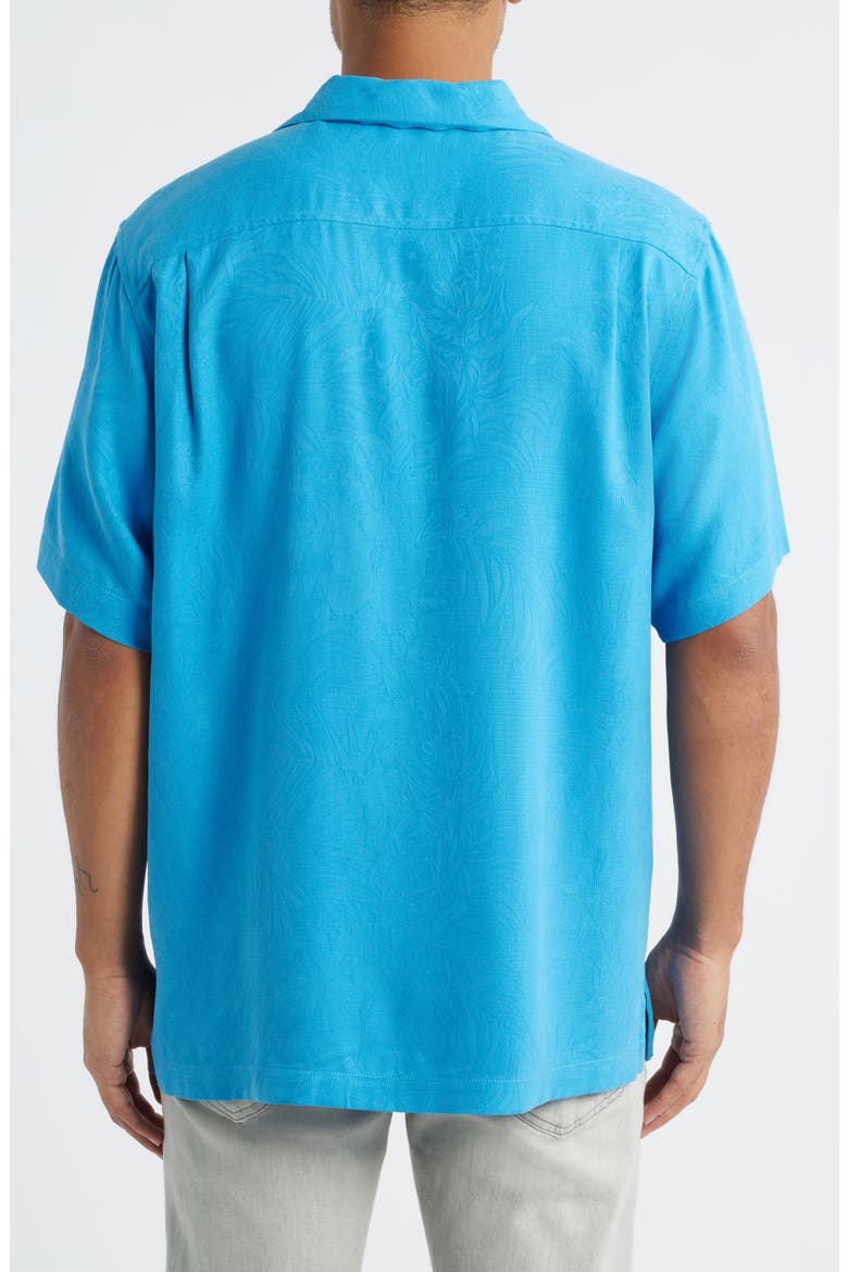 Tropic Isle Short Sleeve Button-Up Silk Camp Shirt, Alternate, color, BLUE CANAL