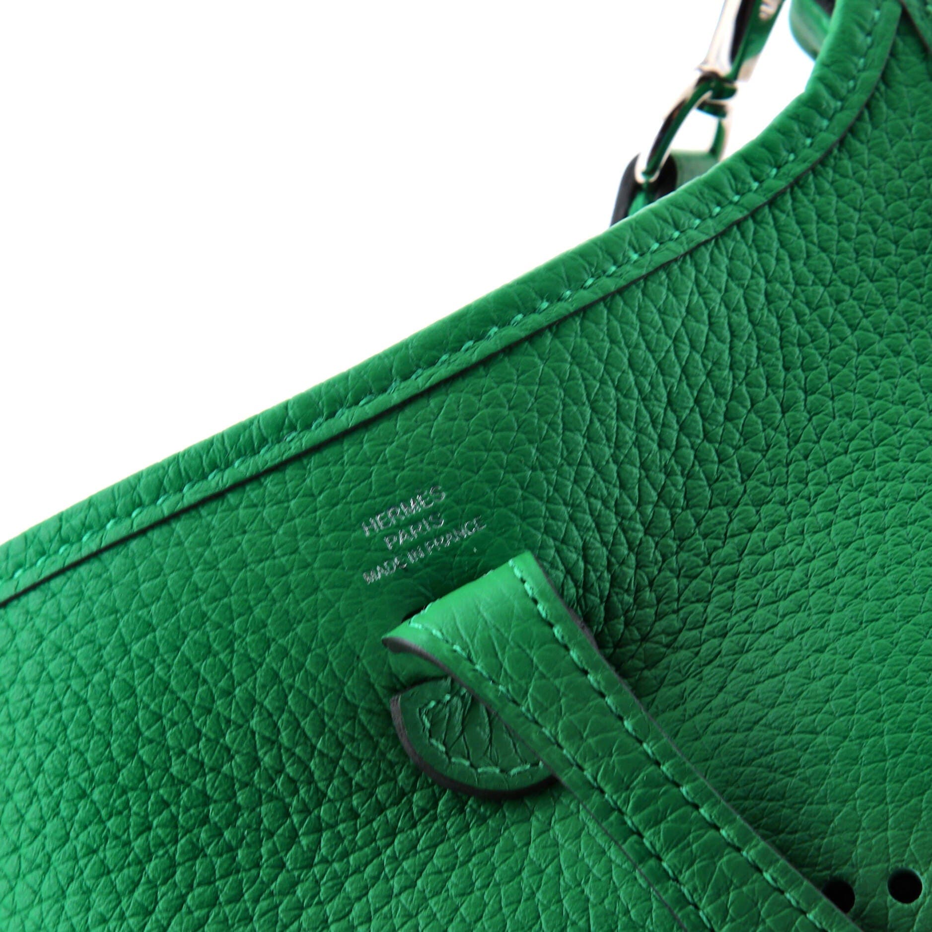 Pre-Owned Hermes Evelyne Bag Gen III Clemence TPM, Alternate, color, Green