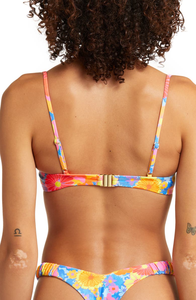 Kulani Kinis Ruched Floral Underwire Bikini Top, Alternate, color,