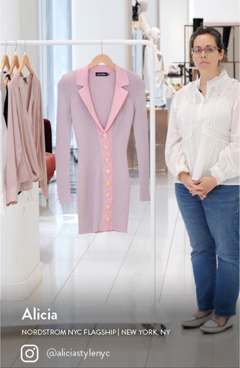 Mimi Button Front Long Sleeve Rib Dress, sales video thumbnail