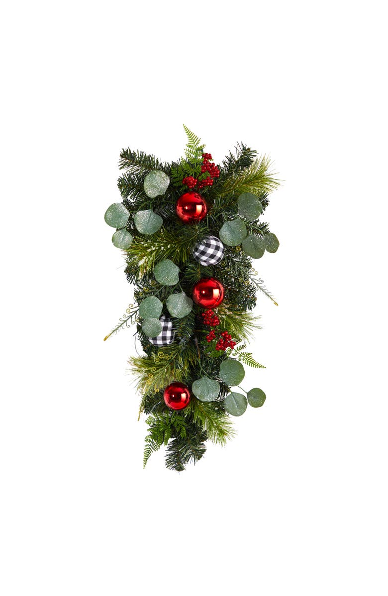 NEARLY NATURAL 26-in Holiday Christmas Greenery Ornament Artificial Swag, Main, color, Green