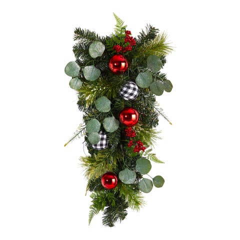26-in Holiday Christmas Greenery Ornament Artificial Swag