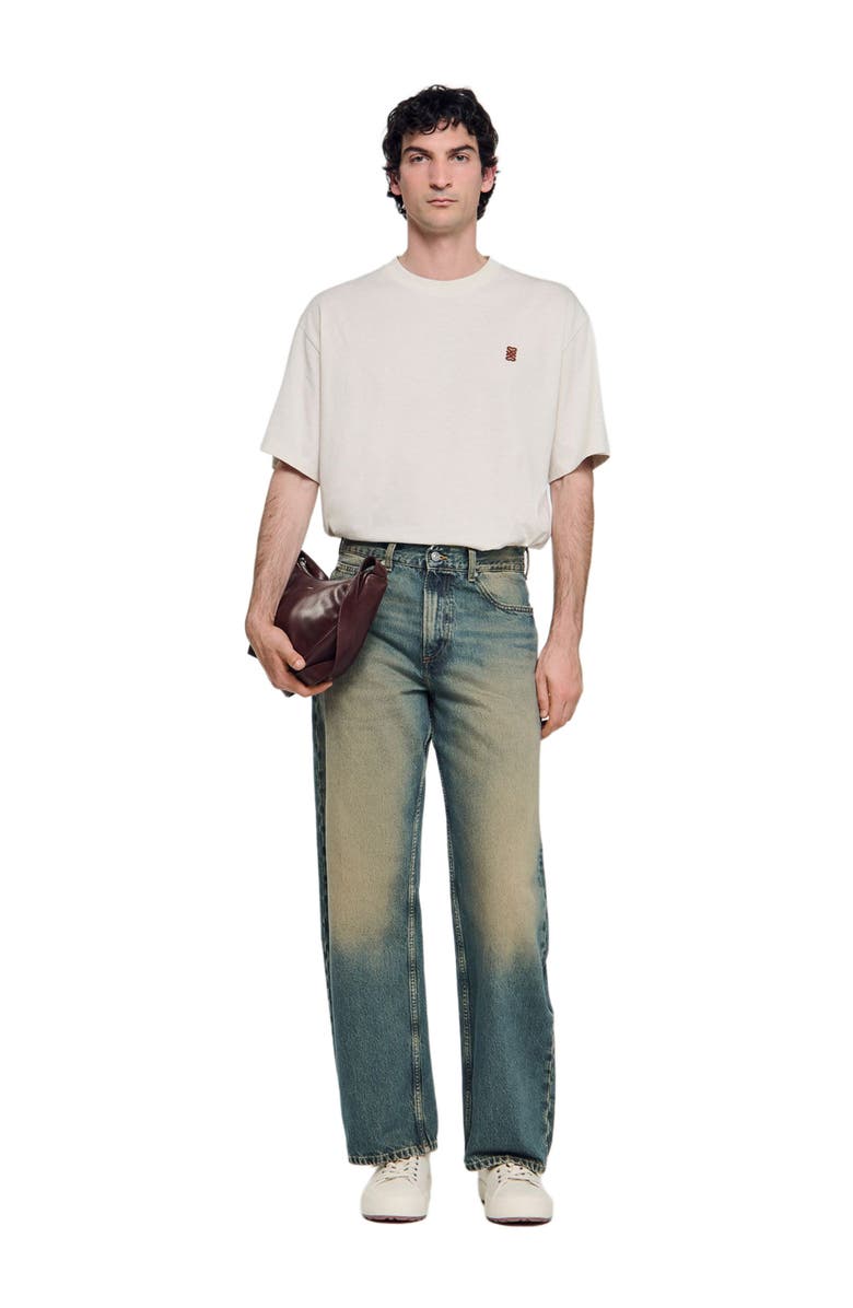 SANDRO Baggy jeans, Alternate, color, Blue Vintage - Denim