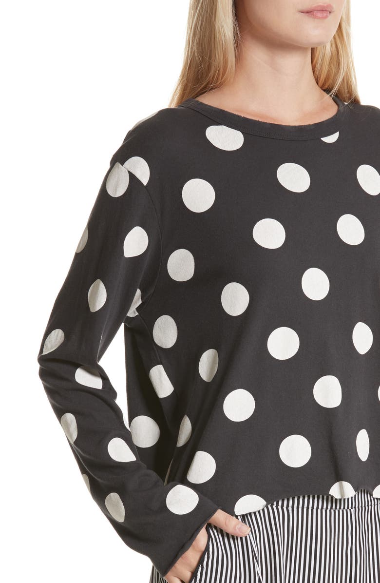 THE GREAT. The Long Sleeve Crop Tee, Alternate, color, 