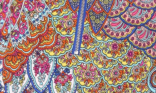Chaus Peacock Print Zip Front Top In Multi