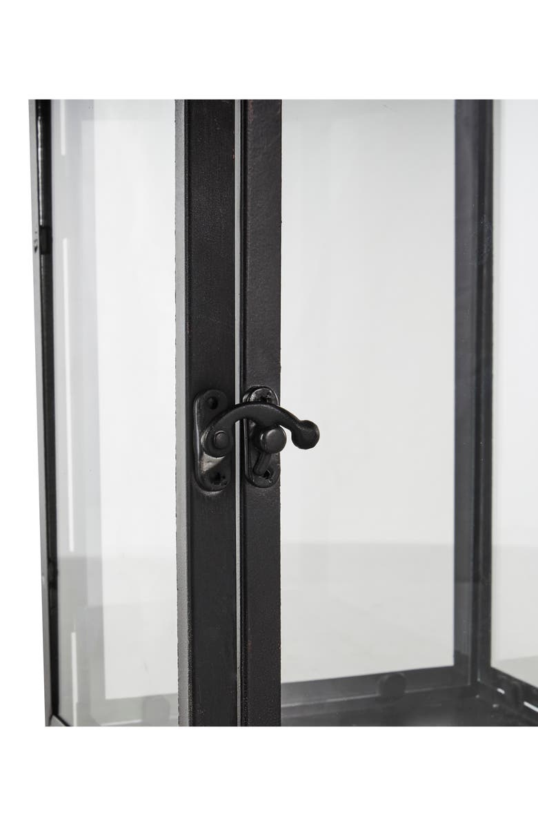 GINGER BIRCH STUDIO Black Metal Candle Lantern, Alternate, color, Black