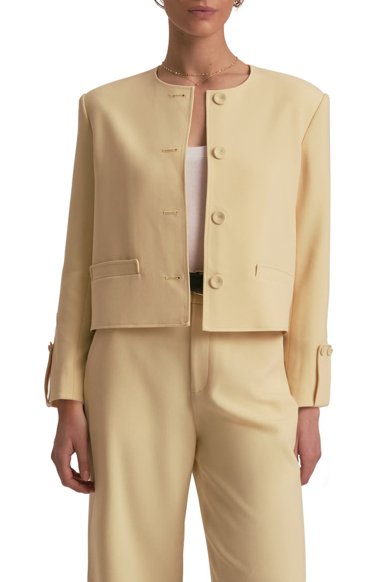 The Aurora Collarless Jacket, Main, color, BLONDIE