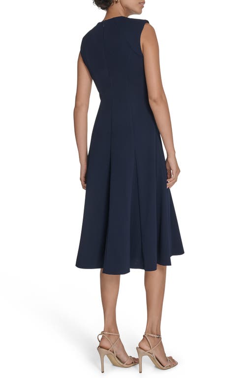 Calvin Klein Sleeveless A-line Midi Dress In Purple