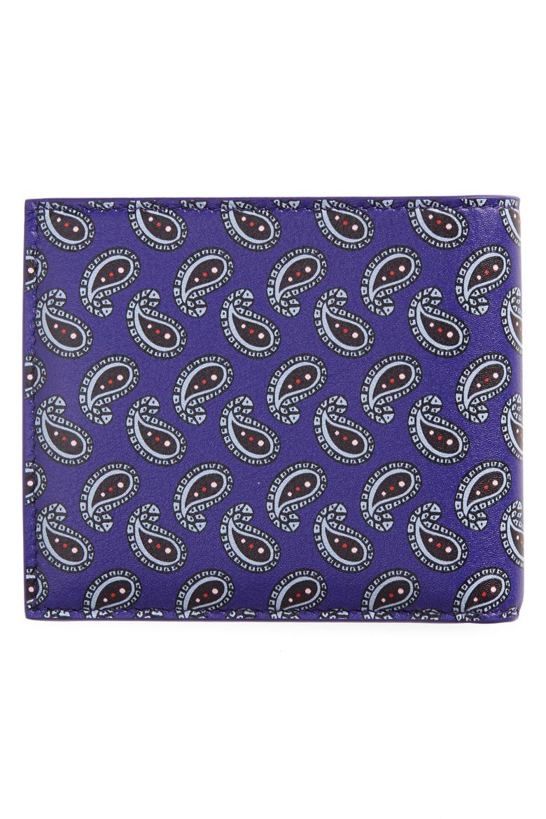 Paisley Leather Wallet, Alternate, color, NAVY