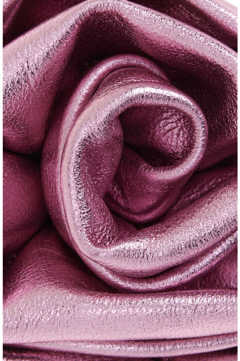 Corsage Metallic Leather Ponytail Holder, Alternate, color, METALLIC PINK