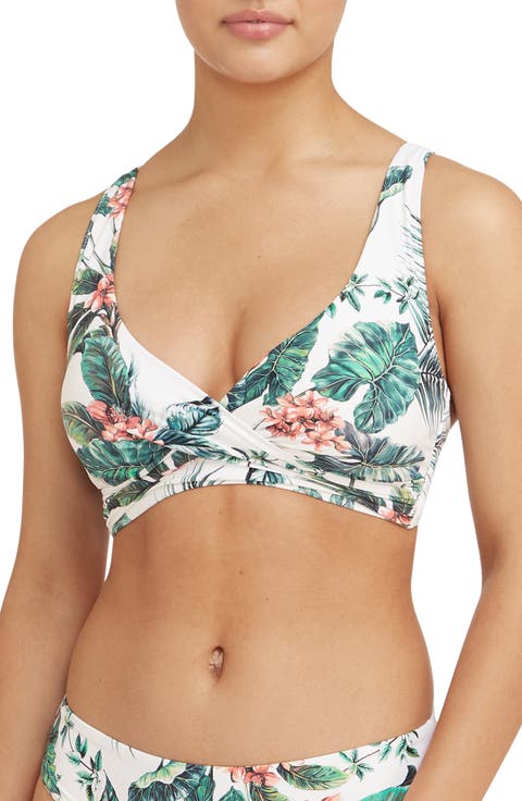 Cross Front Stretch Recycled Nylon Bikini Top