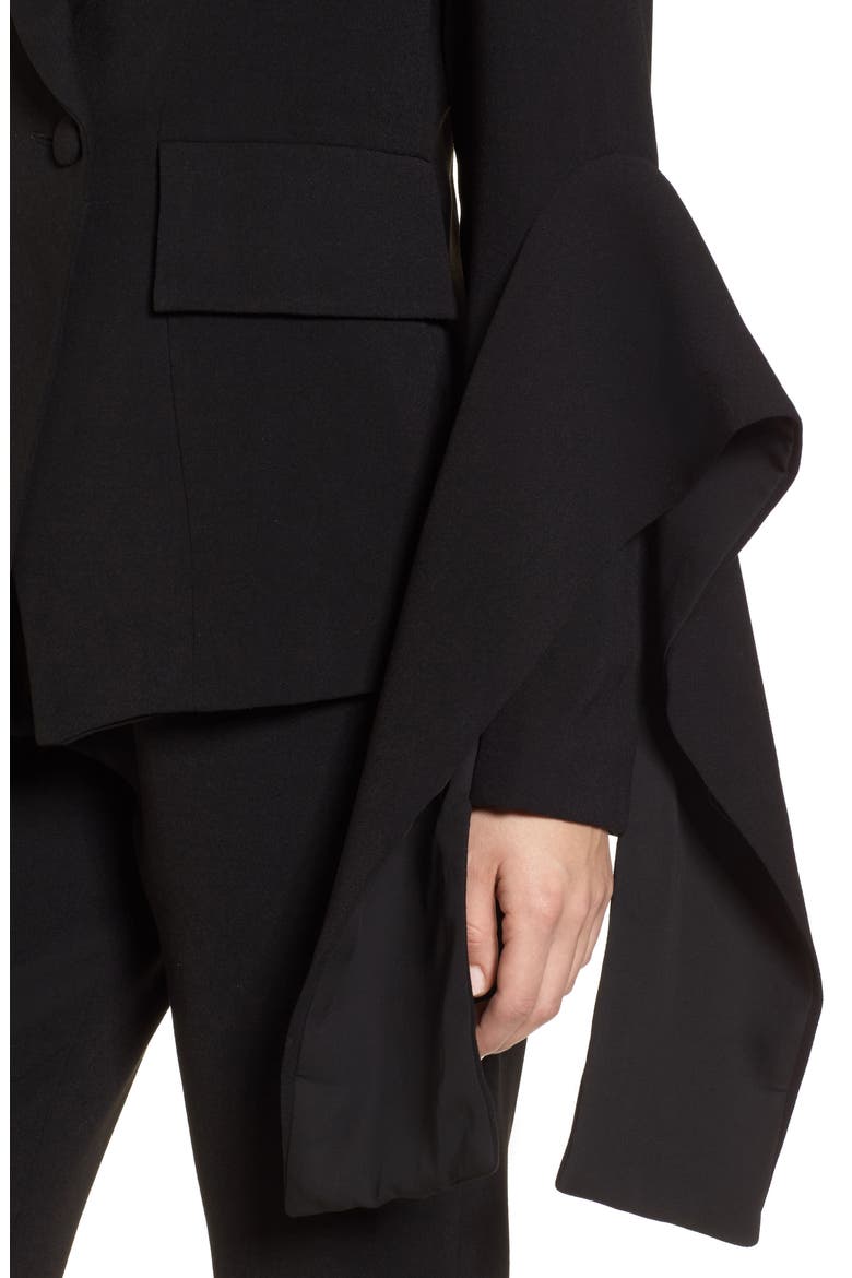 Iris Embellished Cuff Blazer, Alternate, color, BLACK