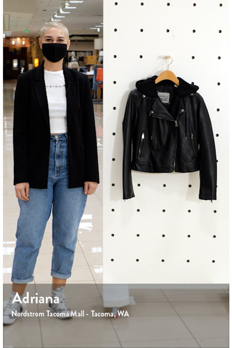 Levi's® Fleece Hood Faux Leather Moto Jacket video