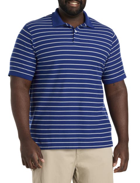 Tri-Color Striped Polo Shirt