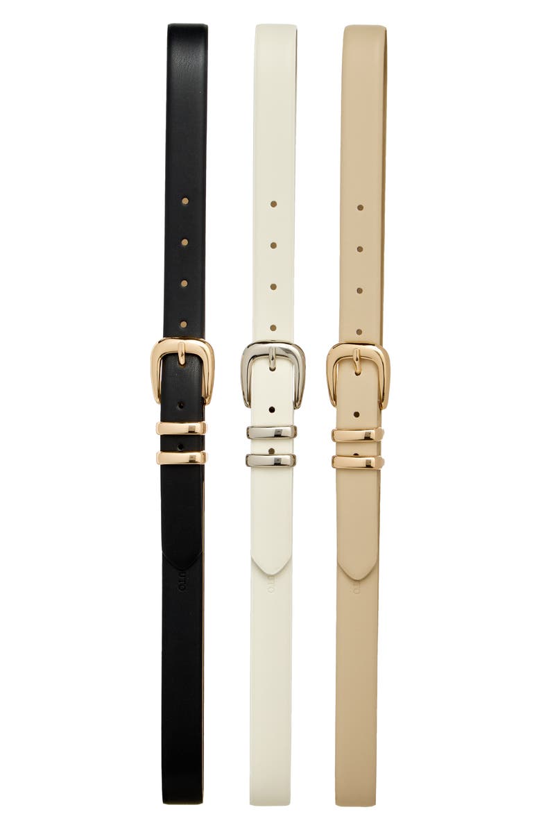 Vince Camuto 3-for-1 Assorted Belts, Main, color, Black Bone Tan
