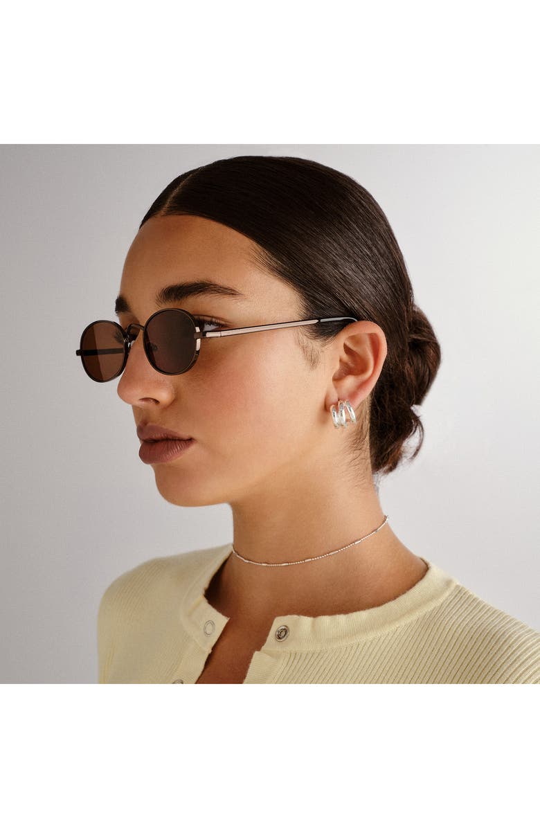 AIRE Regulus 49mm Small Oval Sunglasses, Alternate, color, Chocolate/Chocolate Mono