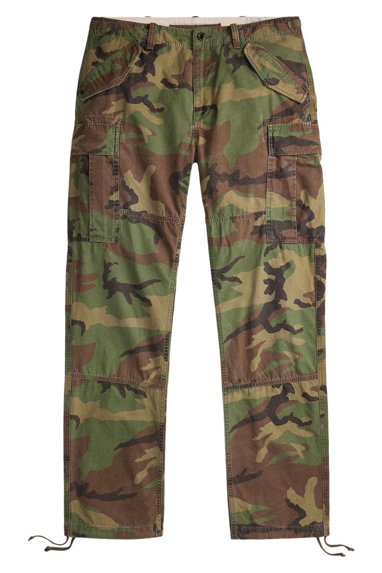Rustic Canvas Camo Cargo Pants, Alternate, color, GREEN MU