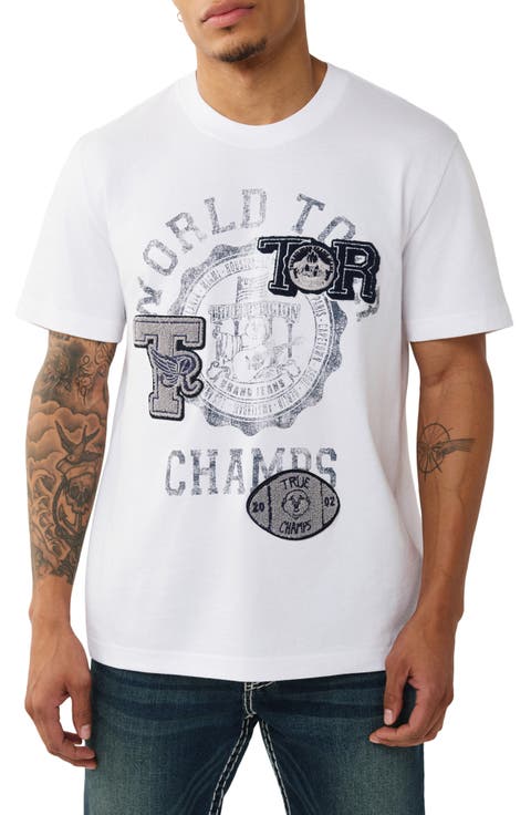 World Tour Champs Bouclé Patch Cotton Graphic T-Shirt