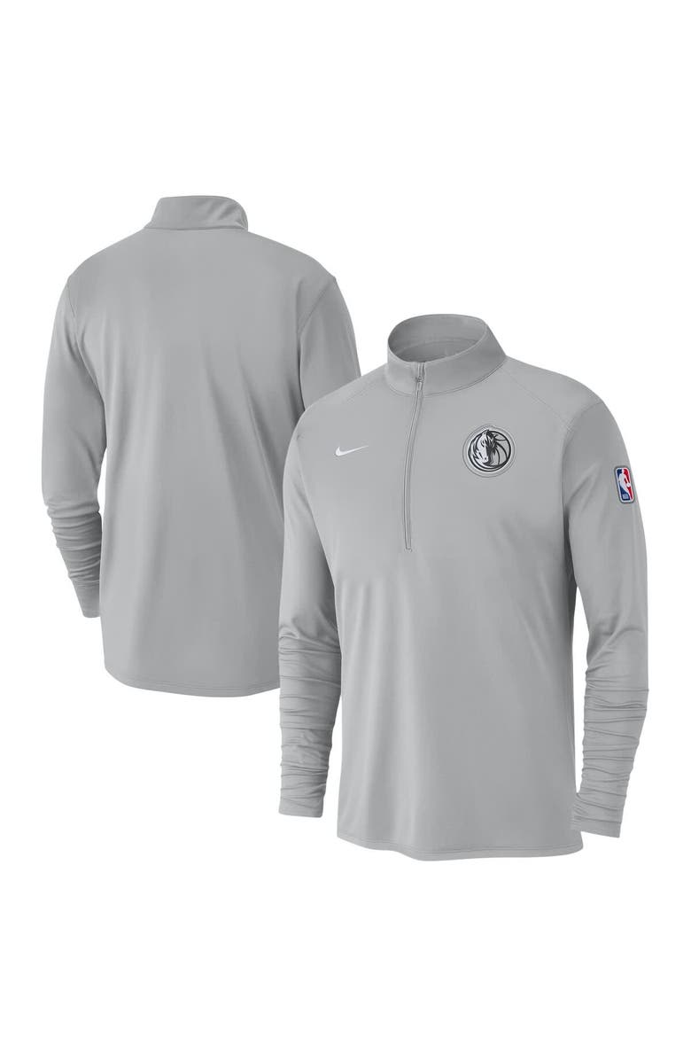 Nike Men's Nike Silver Dallas Mavericks 2024/25 City Edition Authentic Coaches Performance Half-Zip Top, Main, color, 