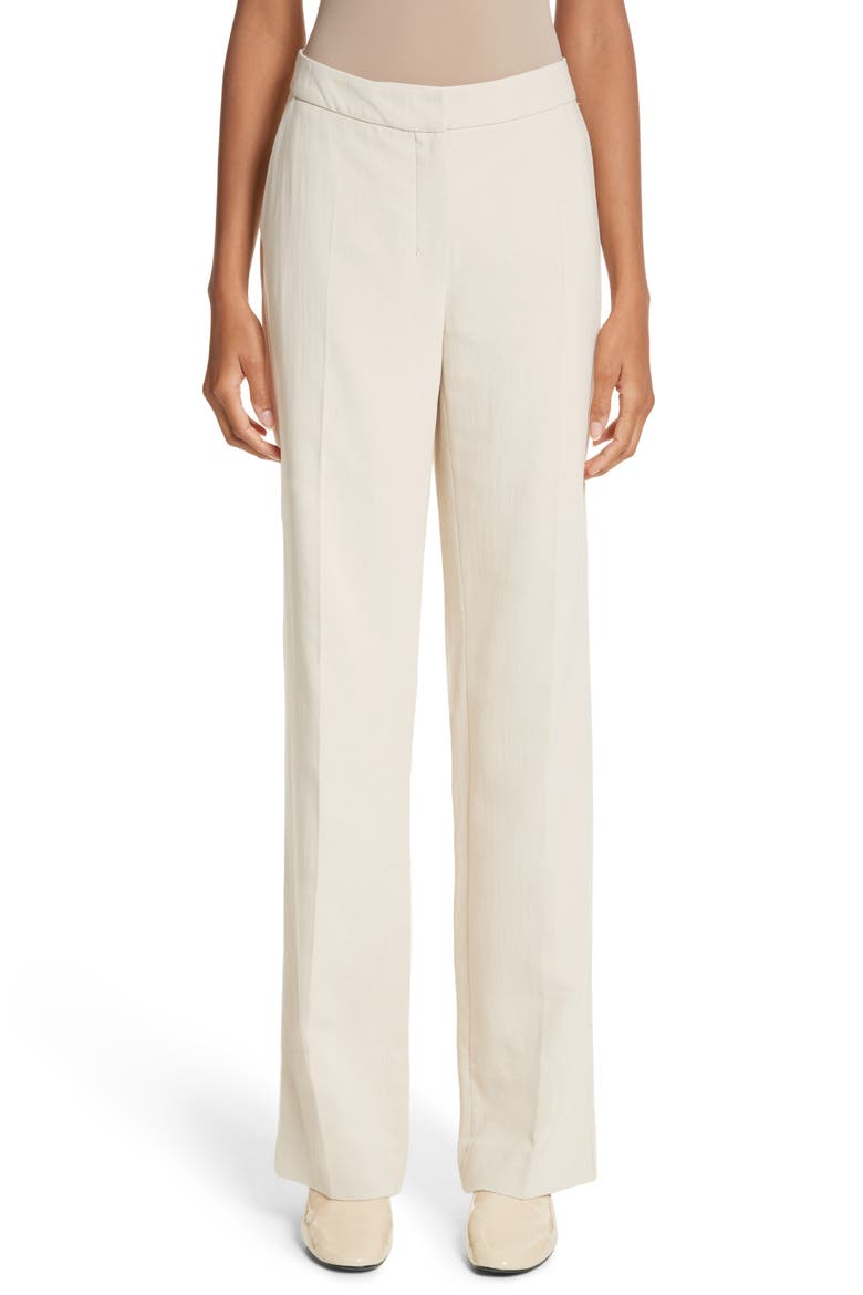 Cursore Cotton Wide Leg Pants, Main, color, IVORY