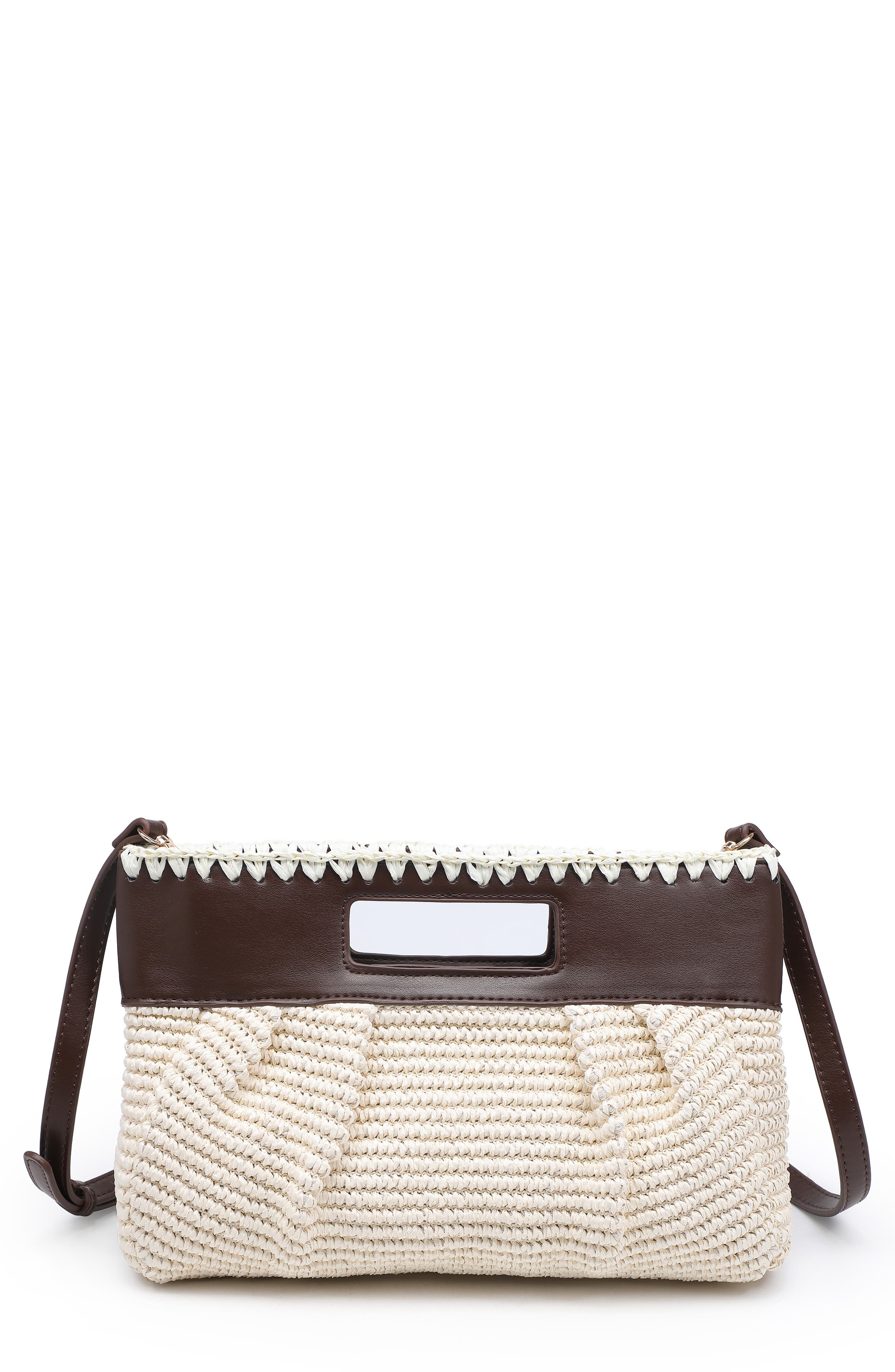 MODA LUXE Straw Crossbody Clutch