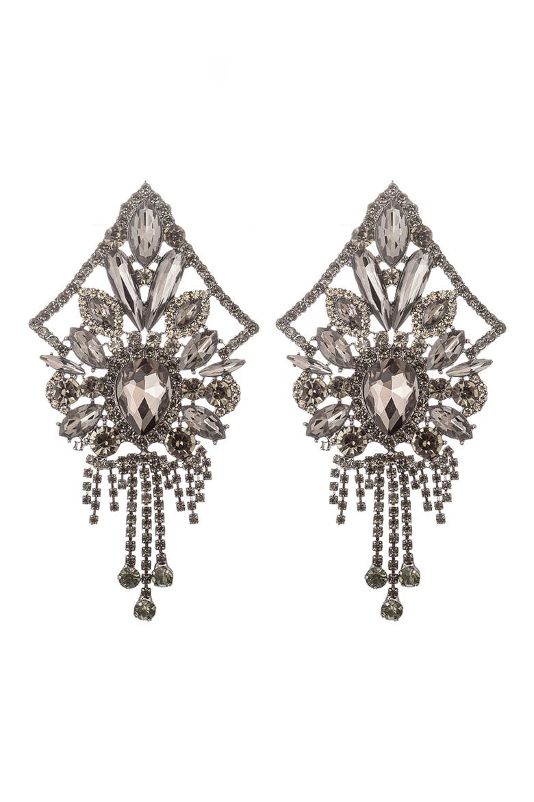 Albany Crystal Statement Earrings, Main, color, SILVER