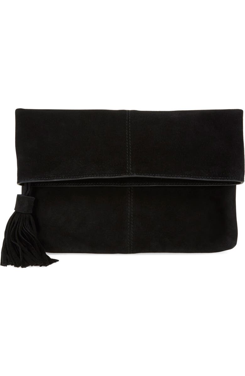 Leith Suede Clutch, Main, color,