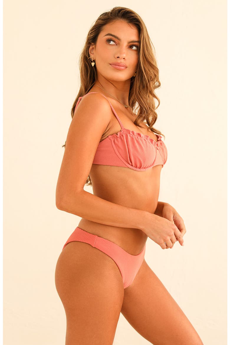 Nocturnal Cheeky Bikini Bottom, Alternate, color, Tearose Waffle