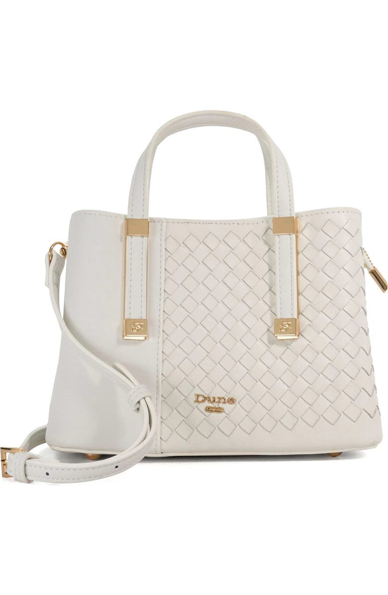 Dune London Dinkydorry Faux Leather Top Handle Bag, Main, color, White/ White