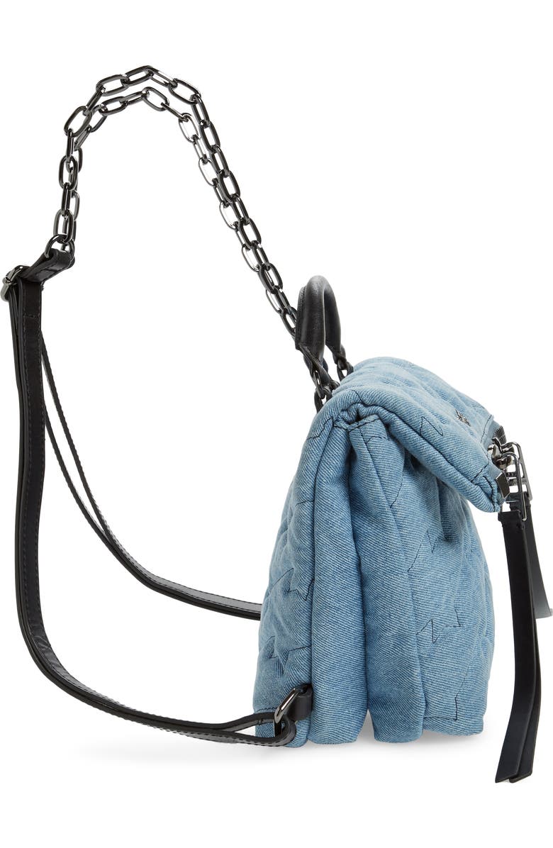 Zadig & Voltaire Romy Compact Quilted Denim Backpack, Alternate, color,