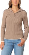 Hope & Henry Organic Raglan Half Zip Sweater