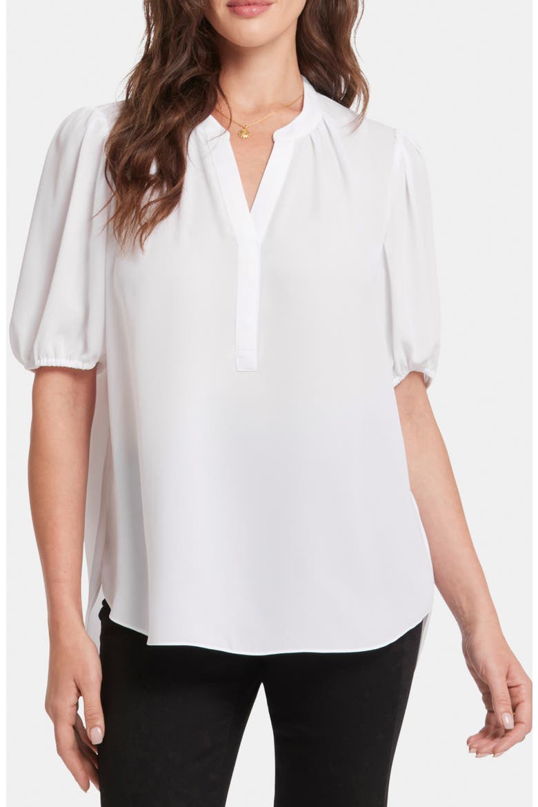 Puff Sleeve Popover Top, Main, color, OPTIC WHITE