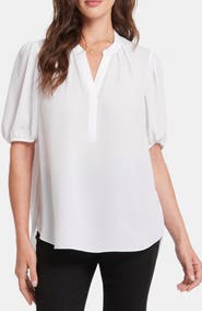 NYDJ Puff Sleeve Popover Top