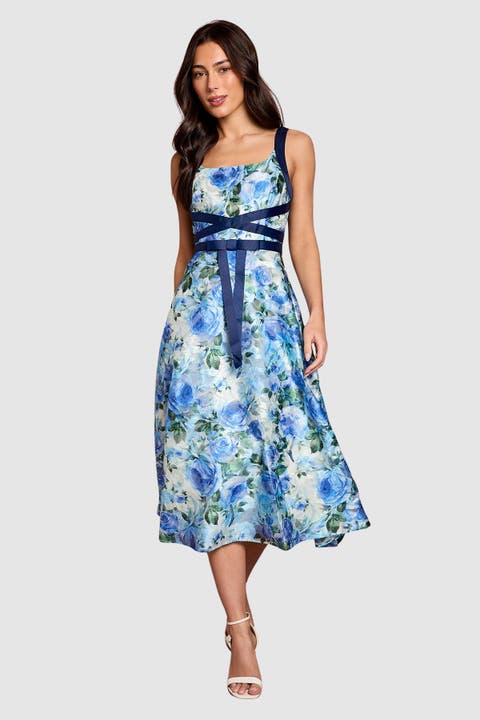 Floral Jacquard Midi Dress