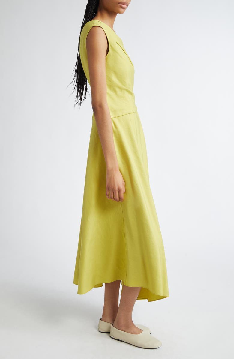 Lafayette 148 New York Wrap Front Silk & Linen Dress, Alternate, color, 