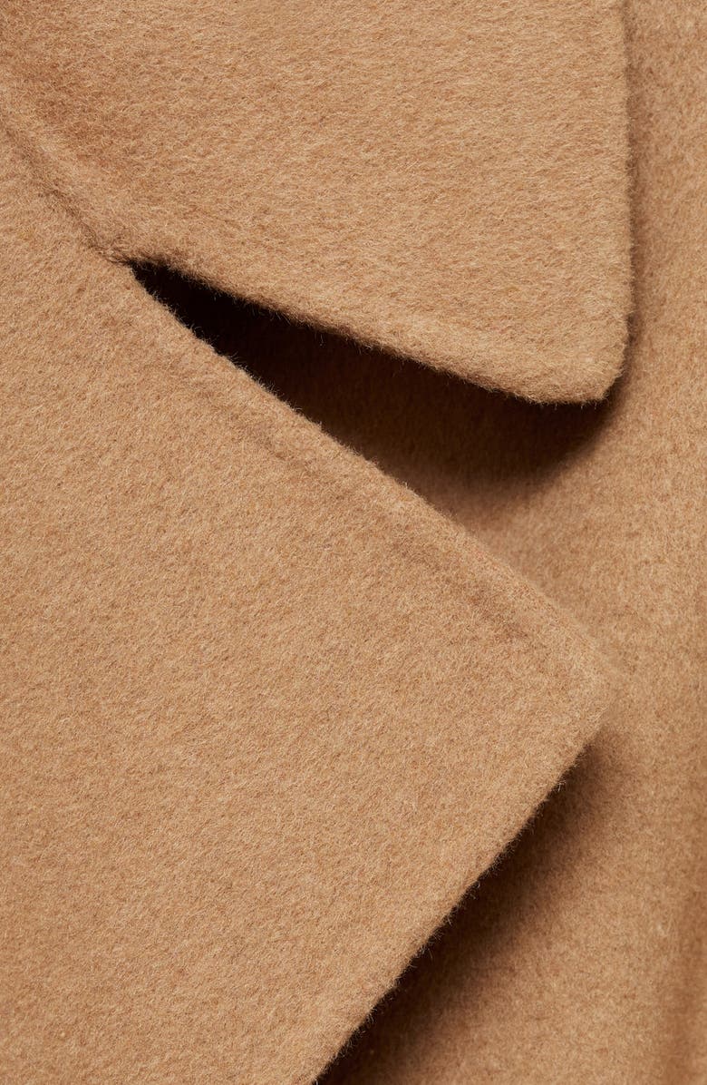 MANGO Belted Wool Blend Coat, Alternate, color, Medium Brown