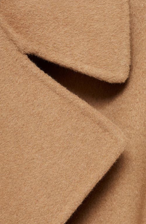 Mango Belted Wool Blend Coat In Brown