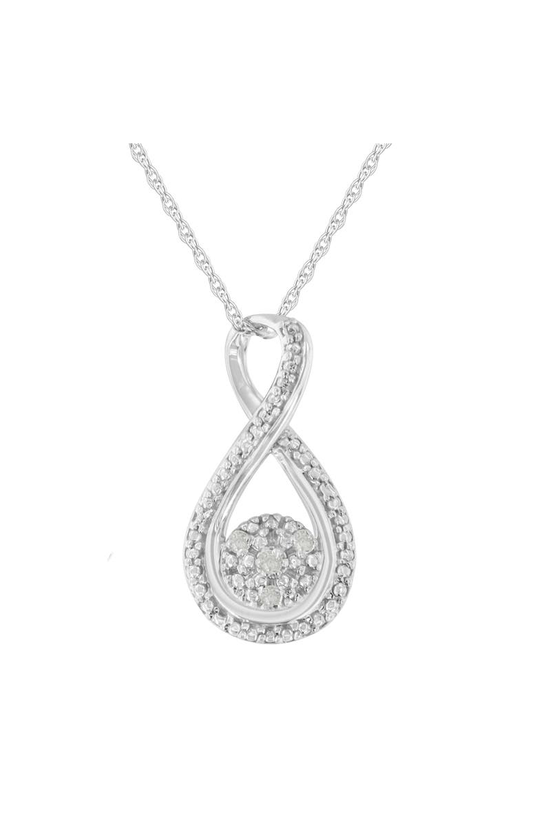 Haus of Brilliance Silver Diamond Accent Infinity 18" Pendant Necklace, Main, color, White